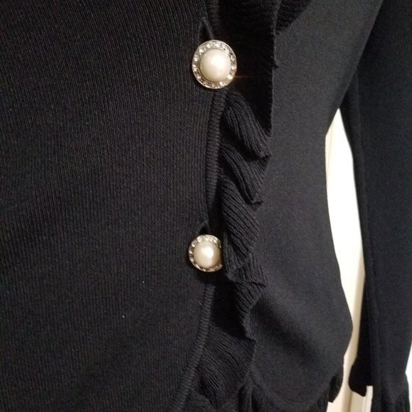 BCBG MAXAZRIA  Ruffled Front Cardigan Jackets - L - Picture 3 of 16